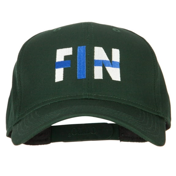 Finland FIN Flag Embroidered Solid Cotton Pro Style Cap - Dk Green OSFM