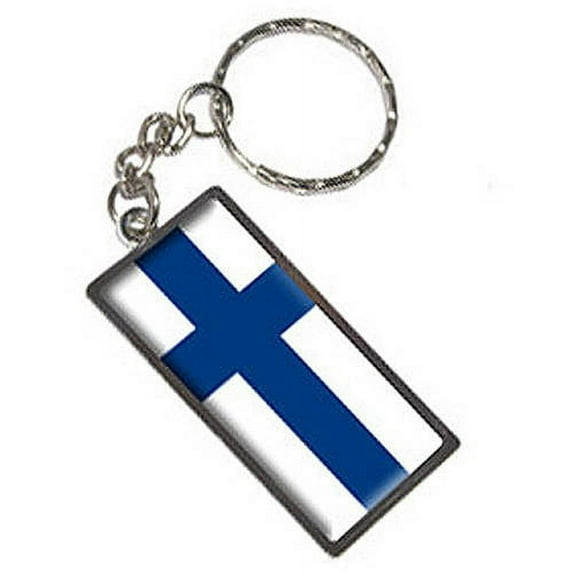 Finland Flag Keychain Key Chain Ring
