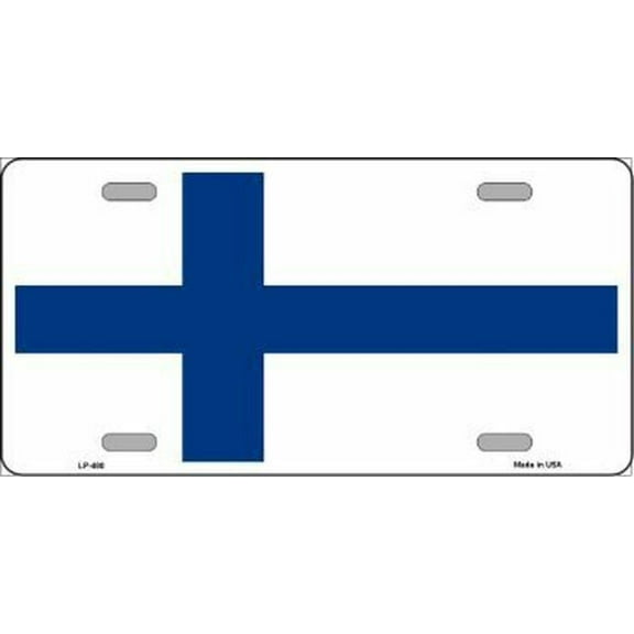 Finland Flag Metal Novelty License Plate Auto Tag - Aluminum ( 12 inch x 6 inch )