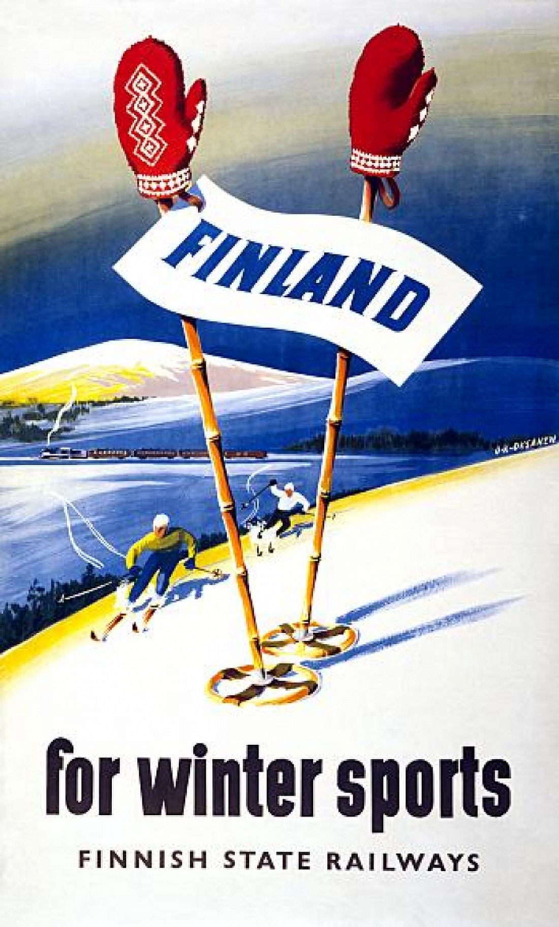 Finland For Winter Sports Finnish State Railways Canvas Art - (36 x 54)