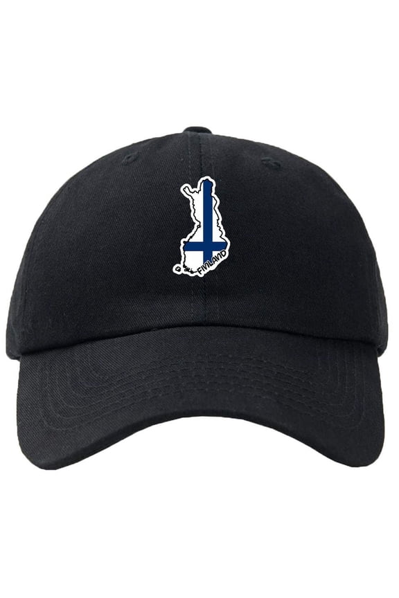 Finland Map Flag Baseball Cap Hat Hook & Loop Closure - Personalize it!