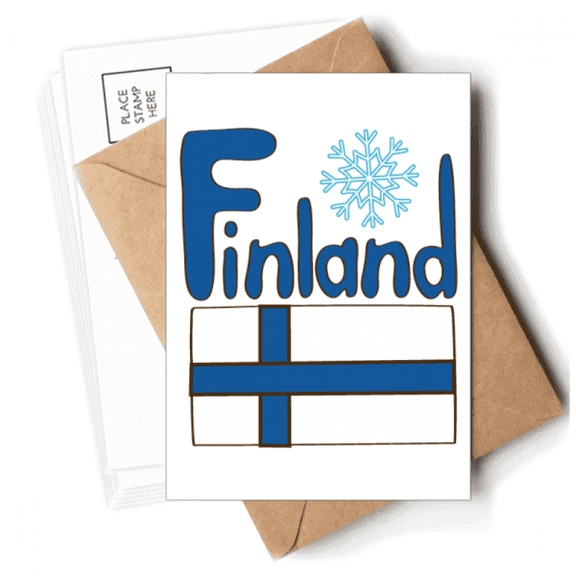 Finland National Flag Blue Pattern Postcards Envelopes Blank Note Cards Mailing