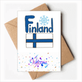 thumbnail image 1 of Finland National Flag Blue Pattern Welcome Back Greeting Cards Envelopes Blank, 1 of 4
