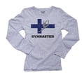 thumbnail image 1 of Finland Olympic - Gymnastics - Flag - Silhouette Women's Long Sleeve Grey T-Shirt, 1 of 2