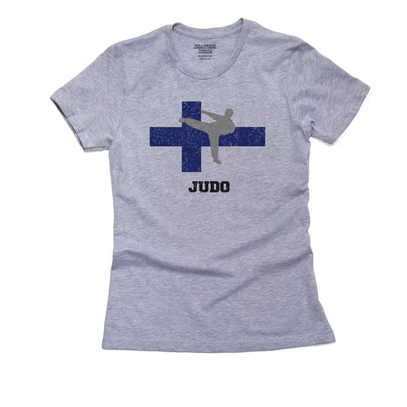 Finland Olympic - Judo - Flag - Silhouette Women's Cotton Grey T-Shirt