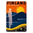 thumbnail image 1 of Finland for Holidays - Finnish State Railways - Vintage Railroad Travel Poster by Ingrid Bade c.1936 - 8 x 12 inch Vintage Metal Tin Sign, 1 of 4
