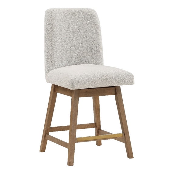 Finley 26" Swivel Counter Stool 2-Pack in Parchment Beige Fabric