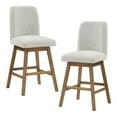 thumbnail image 1 of Finley 30" Swivel Barstool 2-Pack in Parchment Beige Fabric, 1 of 9