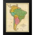 thumbnail image 1 of Finley, Anthony 20x24 Black Modern Framed Museum Art Print Titled - Map of South America, 1826, 1 of 4