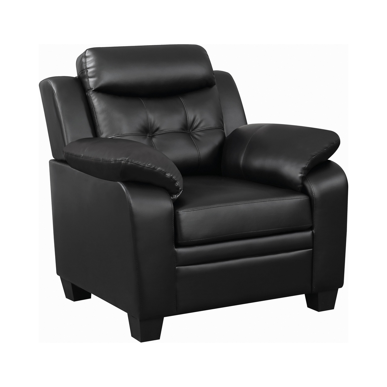 Finley Tufted Upholstered Chair Black - image 1 of 5
