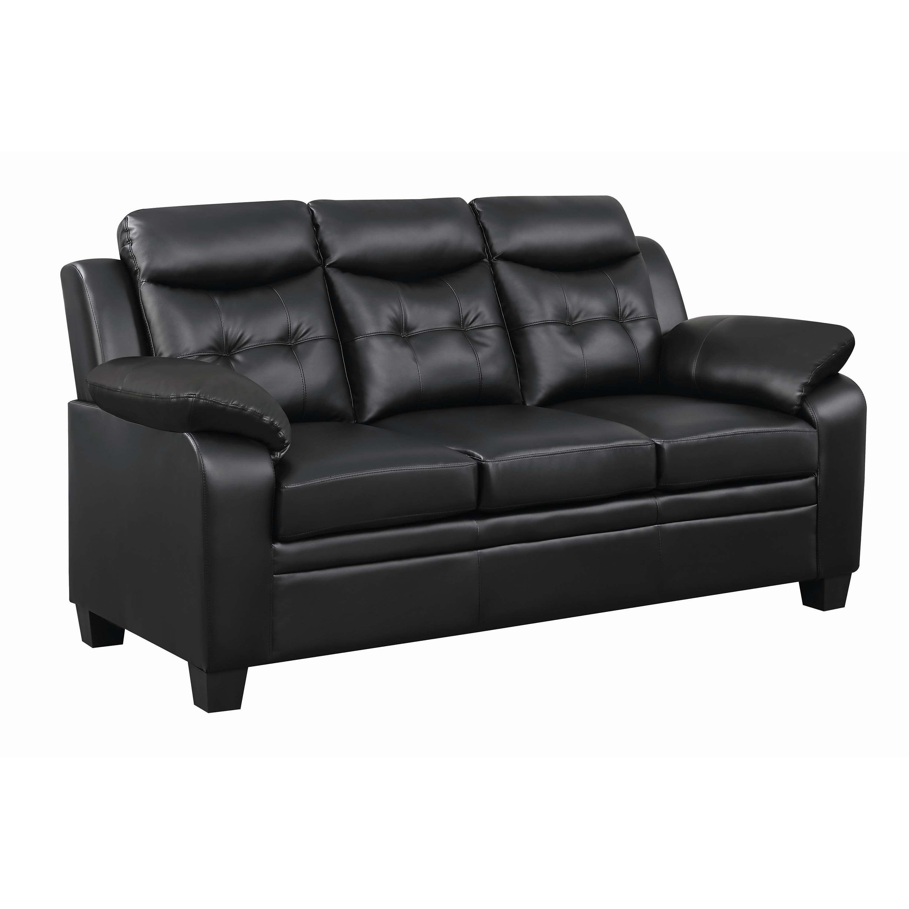Finley Tufted Upholstered Sofa Black - image 1 of 3