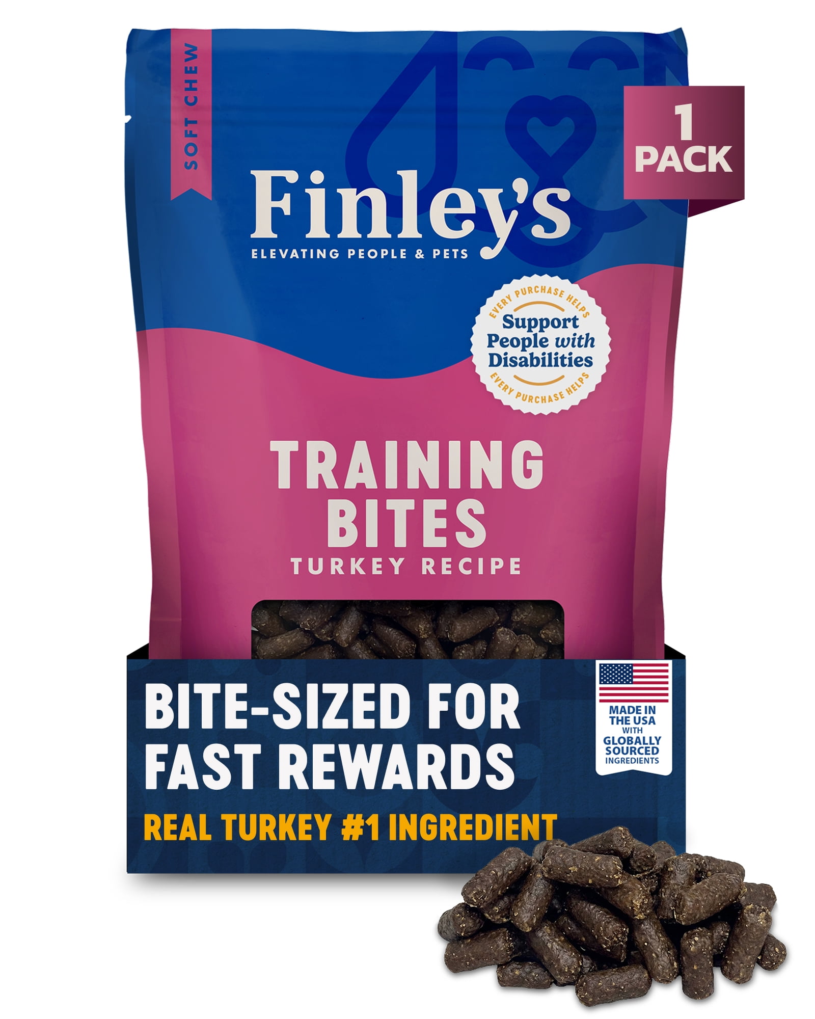 Finley's Dog Training Bites, 16oz, Soft, Bite-Sized Turkey Treats ...