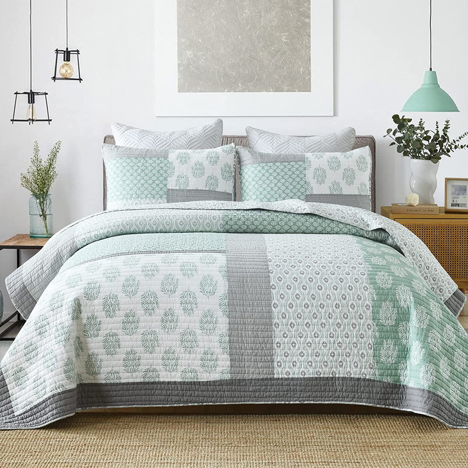 Finlonte Quilts Queen Size 100 Cotton Lightweight Queen Quilt Real