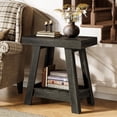 thumbnail image 1 of Finmind 2-Tier Wooden End Table, Farmhouse Slim Side Table with Storage for Living Room or Bedroom, Rustic Grey, 1 of 6