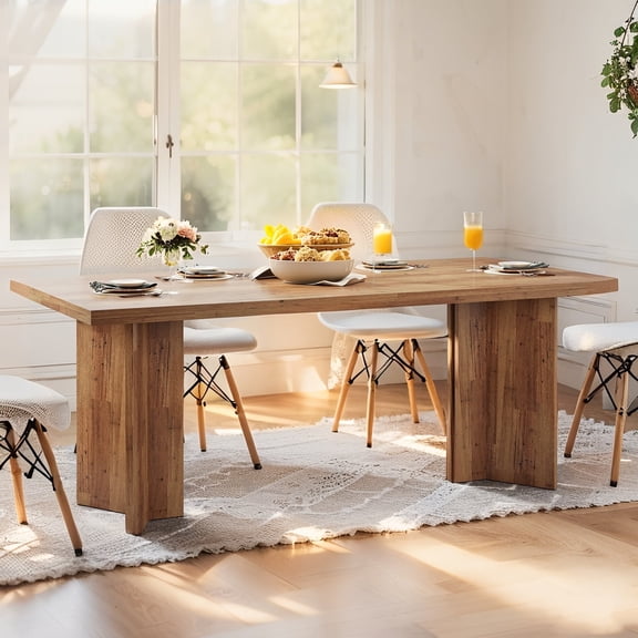 Finmind 31.5" Solid Wood Square Dining Table, Small Wooden Dinner Table for Kitchen