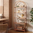 thumbnail image 1 of Finmind 5-Tier Arched Bookcase,Open Book Shelves with Metal Frame, 1 of 7