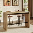 thumbnail image 1 of Finmind 55" Bar Table, Rectangular High Top Dining Kitchen Table Counter Height Pub Table with Metal Footrest, 1 of 9