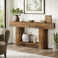 thumbnail image 1 of Finmind 63" Console Table, Farmhouse 2-Tier Entryway Table with U-Shaped Base, 1 of 7