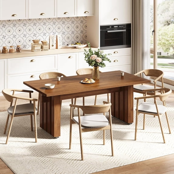 Finmind 63 Inches Long Dining Table for 6, Modern Rectangular Kitchen ...