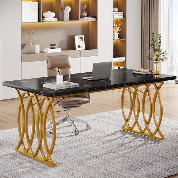 Finmind 63" Modern Executive Desk, Office Computer Desk Meeting Room Table