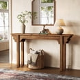 thumbnail image 1 of Finmind 63" Solid Wood Entryway Table, Mid-Century Modern Console Table for Living Room, Entrance, Hallway & Foyer, 1 of 8