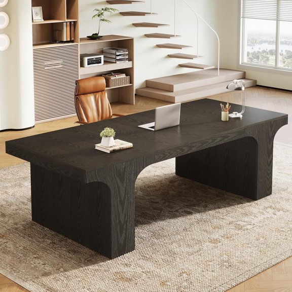 Finmind 70.87" Executive Office Desk, Large Workspace Computer Desk, Modern Wooden Writing Table