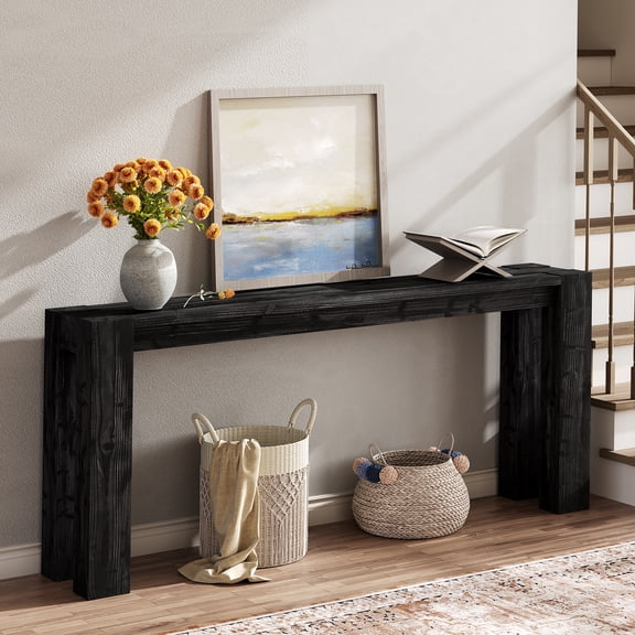 Finmind 70.9" Console Tables for Entryway, Narrow Long Sofa Table for Living Room, Black