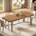 thumbnail image 1 of Finmind 70.9-inch Farmhouse Dining Table for 6-8, Large Rectangle Kitchen Table, Light Brown, 1 of 8