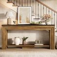 thumbnail image 1 of Finmind 70.9" Long Farmhouse Console Table, Narrow 2-Tier Sofa Table Behind Couch for Living Room, Entryway, Hallway, Rustic Brown & Black, 1 of 7
