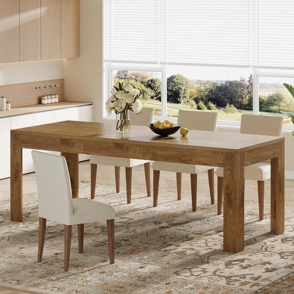 Finmind 78.7" long Dining Table for 6-8, Farmhousee Kitchen Table for Dining Room,Brown