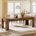 thumbnail image 1 of Finmind 78.74-inch Dining Table for 6-8, Large Farmhouse Kitchen Table with Sturdy Legs for Dining & Living Room, Dark Brown, 1 of 8