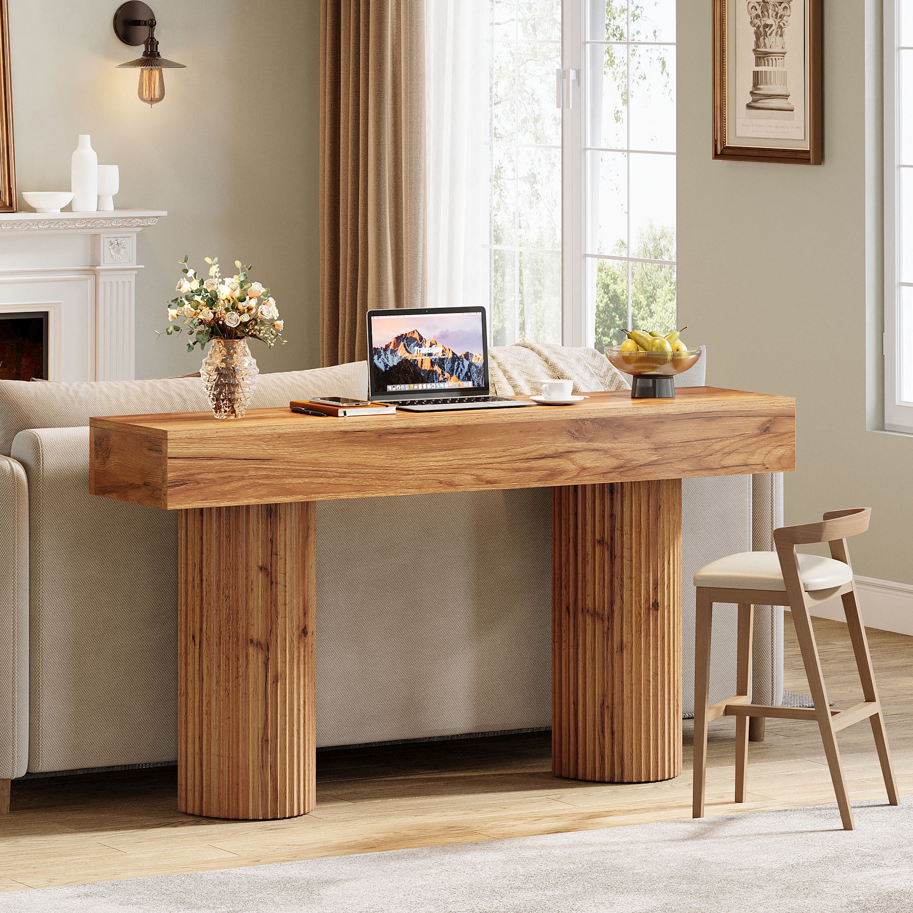 Finmind Console Tables, 63-Inch Long Farmhouse Entryway Table with ...