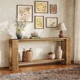 thumbnail image 1 of Finmind Extra Long Console Table, Farmhouse 70.9-Inch Sofa Table Behind Couch for Living Room, Light Oak Brown, 1 of 7