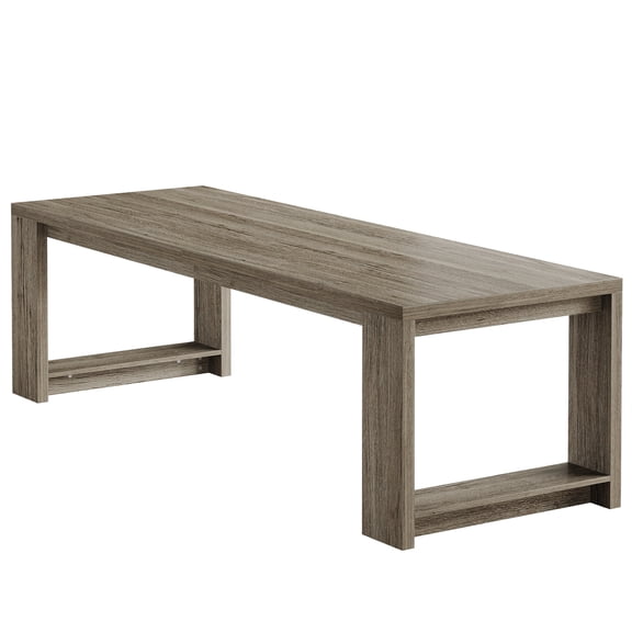 Finmind Farmhouse Conference Table for 6 to 8 People, 7 ft Rectangular Meeting Table for Office,Working, Gray