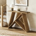 thumbnail image 1 of Finmind Farmhouse Console Table  with Geometric Base, Narrow 41.34-Inch Sofa Table for Living Room, Rustic Brown, 1 of 7