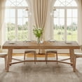 thumbnail image 1 of Finmind Farmhouse Dining Table for 6-8 , 70.9-Inch Rectangle Table with Reinforced Legs for Kitchen & Dining Room, Natural, 1 of 6