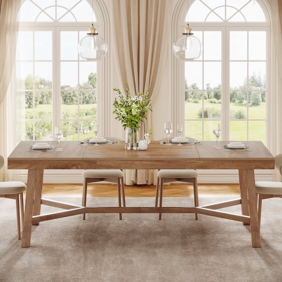 Finmind Farmhouse Dining Table for 6 , 70.9-Inch Rectangle Table with ...