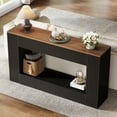 thumbnail image 1 of Finmind Modern Console Table, 55-Inch Wood Entryway Table with Storage, Narrow Long Sofa Table Behind Couch for Living Room, Hallway, Black&Brown, 1 of 8