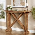thumbnail image 1 of Finmind Solid Wood Console Table, 41.3" Farmhouse Narrow Entryway Table for Living Room, Brown, 1 of 8