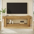 thumbnail image 1 of Finmind Solid Wood TV Stand, 63 Inch Farmhouse Entertainment Center for Television up to 75 Inches, TV Console with Storage Shelves, Large Media Console Table for Living Room, Bedroom, Rustic Brown, 1 of 9