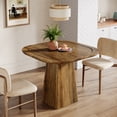 thumbnail image 1 of Finmind Square Dining Table for 2-4, 31.5" Farmhouse Small Kitchen Table with Heavy-Duty Pedestal Base for Dining Room, Rustic Brown, 1 of 7
