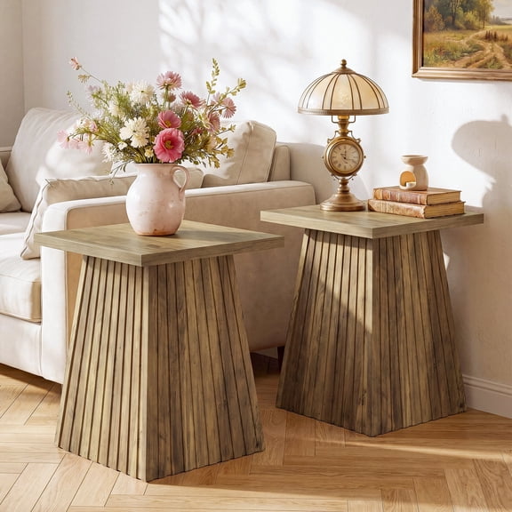 WoofPaw 3-Tier End Table Set of 2, Industrial Telephone Table with 2 ...