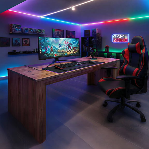 Finmind Two Person Computer Desk, 78.7 inches Extra Long Desk, Solid Wood Double Writing Table, Large Table Workstation for Home Office, Dark Brown