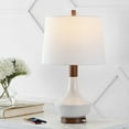 thumbnail image 1 of JONATHAN Y Finn 23" Vintage Minimalist Iron/Ceramic LED Mini Table Lamp with USB Charging Port, Wood Finished/White, 1 of 9