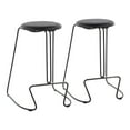 thumbnail image 1 of Finn Contemporary Counter Stools in Black Steel and Black Faux Leather by Set of 2, 1 of 3