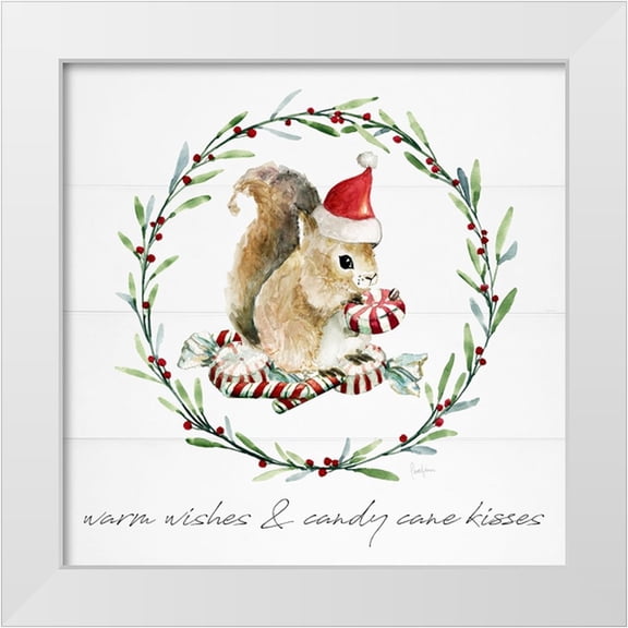 Finn, Livi 12x12 White Modern Wood Framed Museum Art Print Titled - Farmhouse Christmas Squirrel