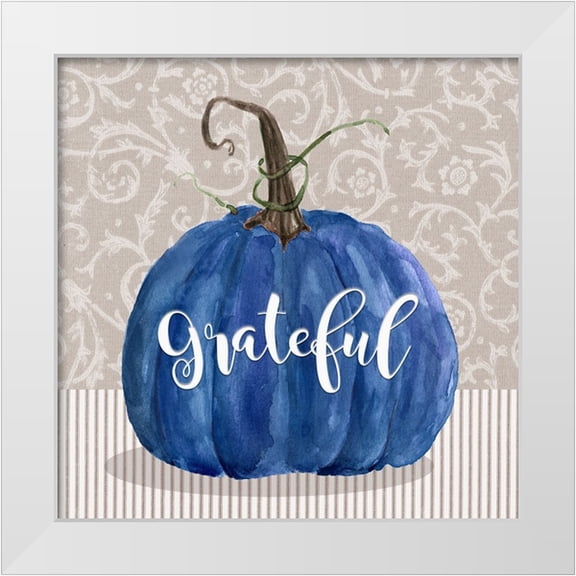 Finn, Livi 12x12 White Modern Wood Framed Museum Art Print Titled - Grateful Pumpkin