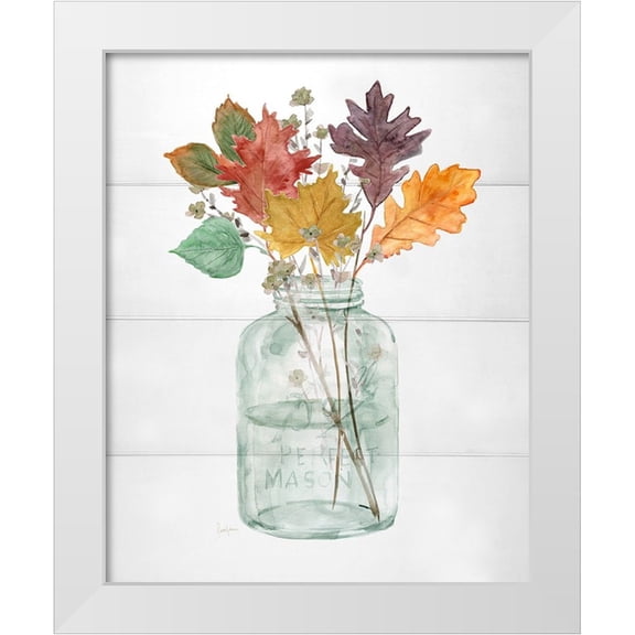 Finn, Livi 12x14 White Modern Wood Framed Museum Art Print Titled - Harvest Home Leaves II