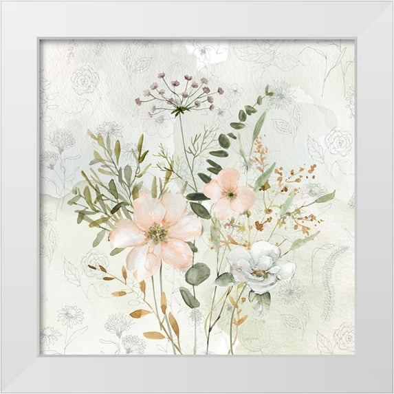 Finn, Livi 15x15 White Modern Wood Framed Museum Art Print Titled - Botanical Sketchbook Floral I