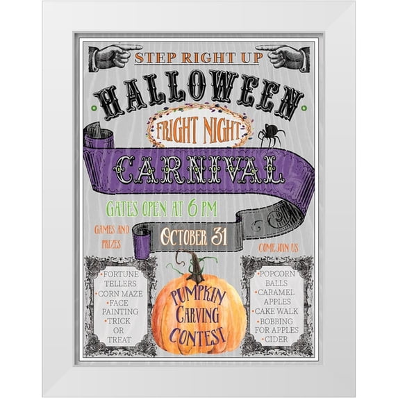 Finn, Livi 19x24 White Modern Wood Framed Museum Art Print Titled - Carnival Sign